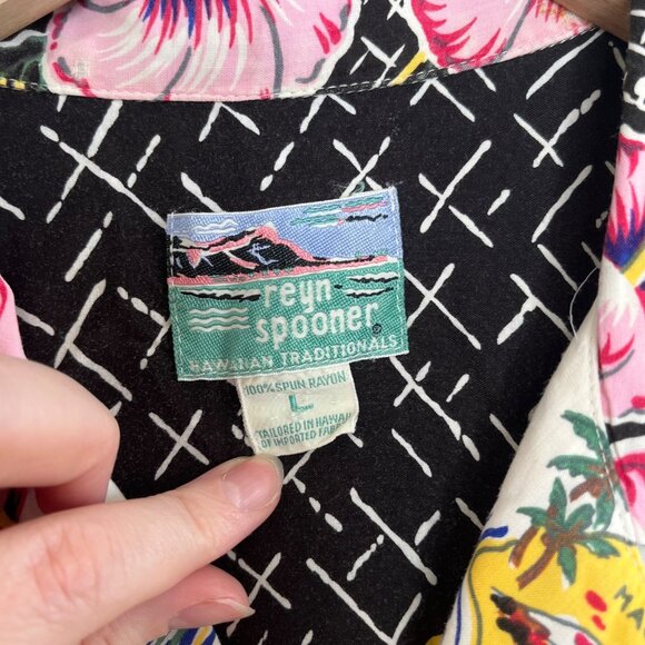 Vintage Reyn Spooner Hawaiian Islands Hula Girl Casual Button Down Shirt Large - Picture 5 of 8